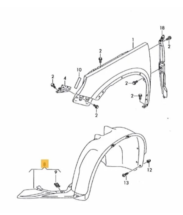 PARE BOUE VOLKSWAGEN TIGUAN 2008 – 2017 GAUCHE