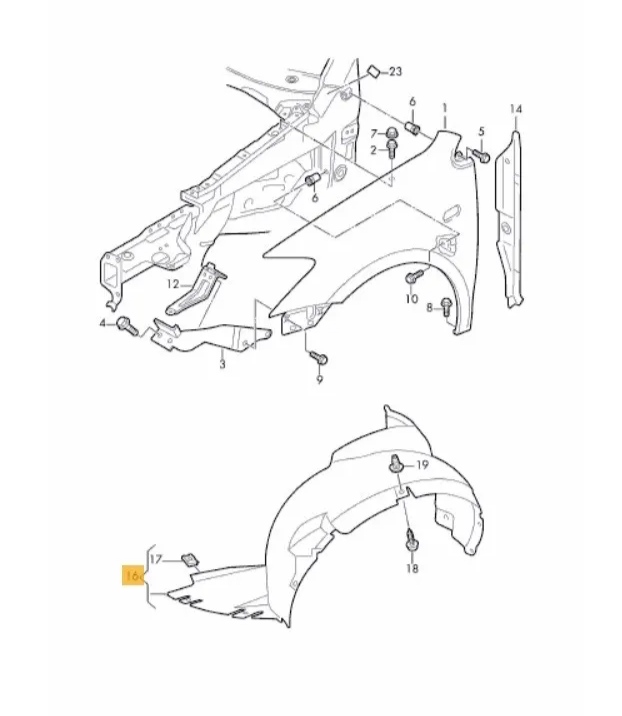 PARE BOUE AVANT VOLKSWAGEN POLO 2010-2018 DROIT