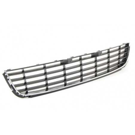 GRILLE DE PARE CHOC AVANT CENTRAL NOIR MOULURE CHROMÉE – GOLF 6