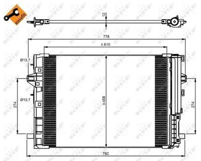 CONDENSER MERCEDES W204 (458X610X16)