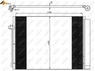 CONDENSER INTERCOOLER BMW X5-X6 (465X580X16)